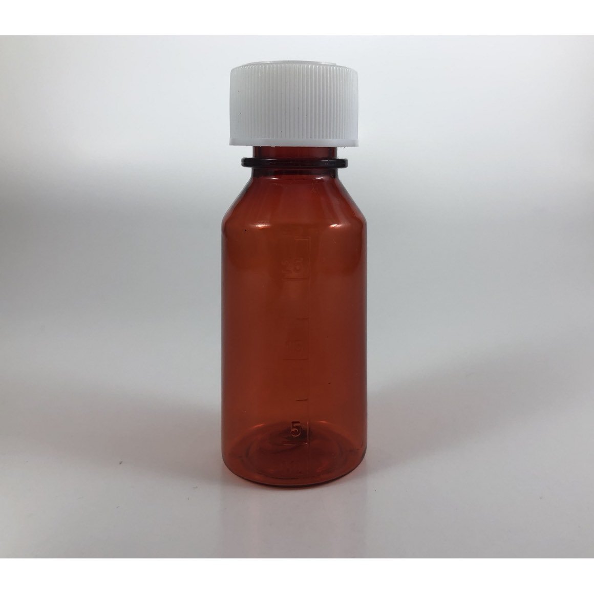 Amber plastic prescription bottles