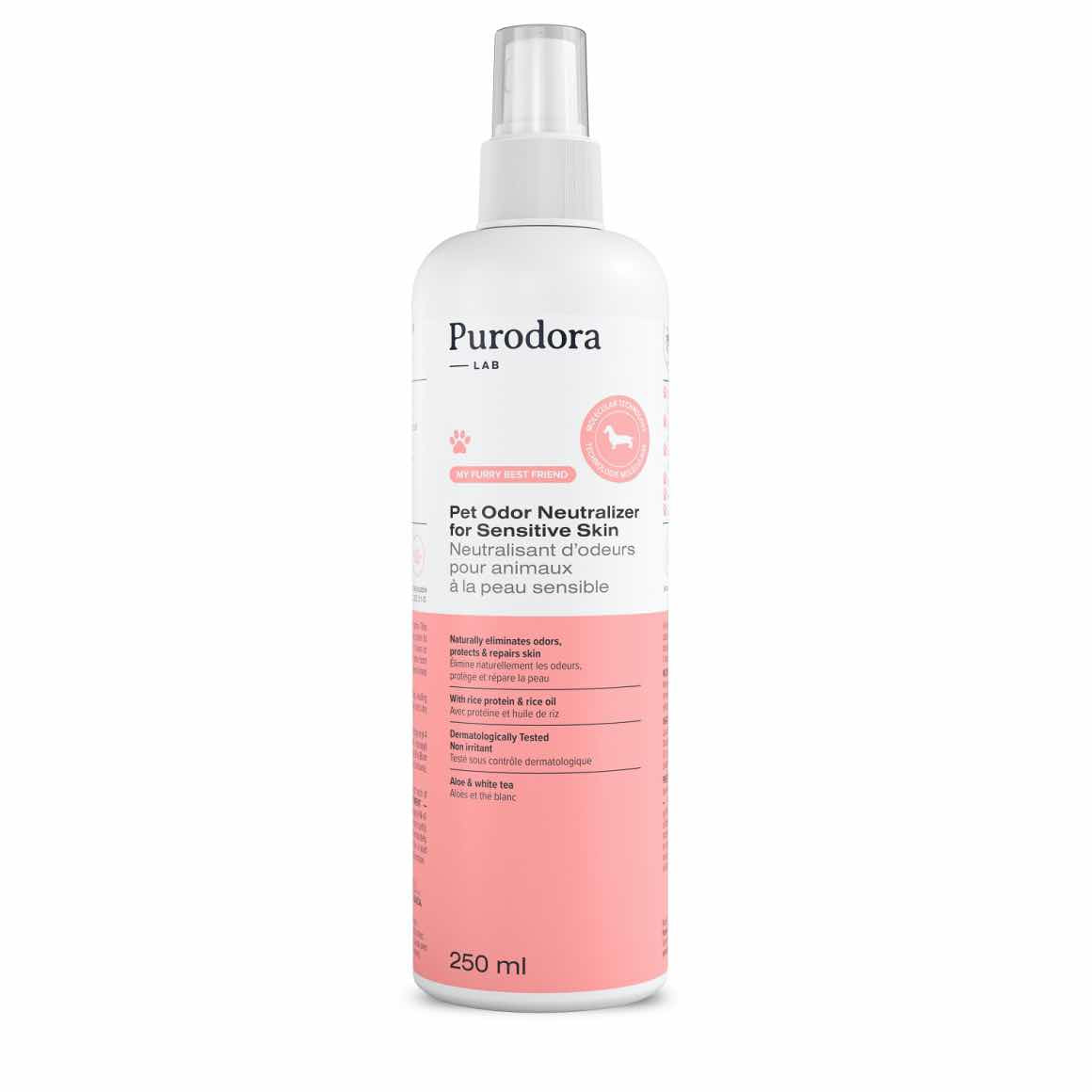 Neutralizing pet spray for sensitive skin