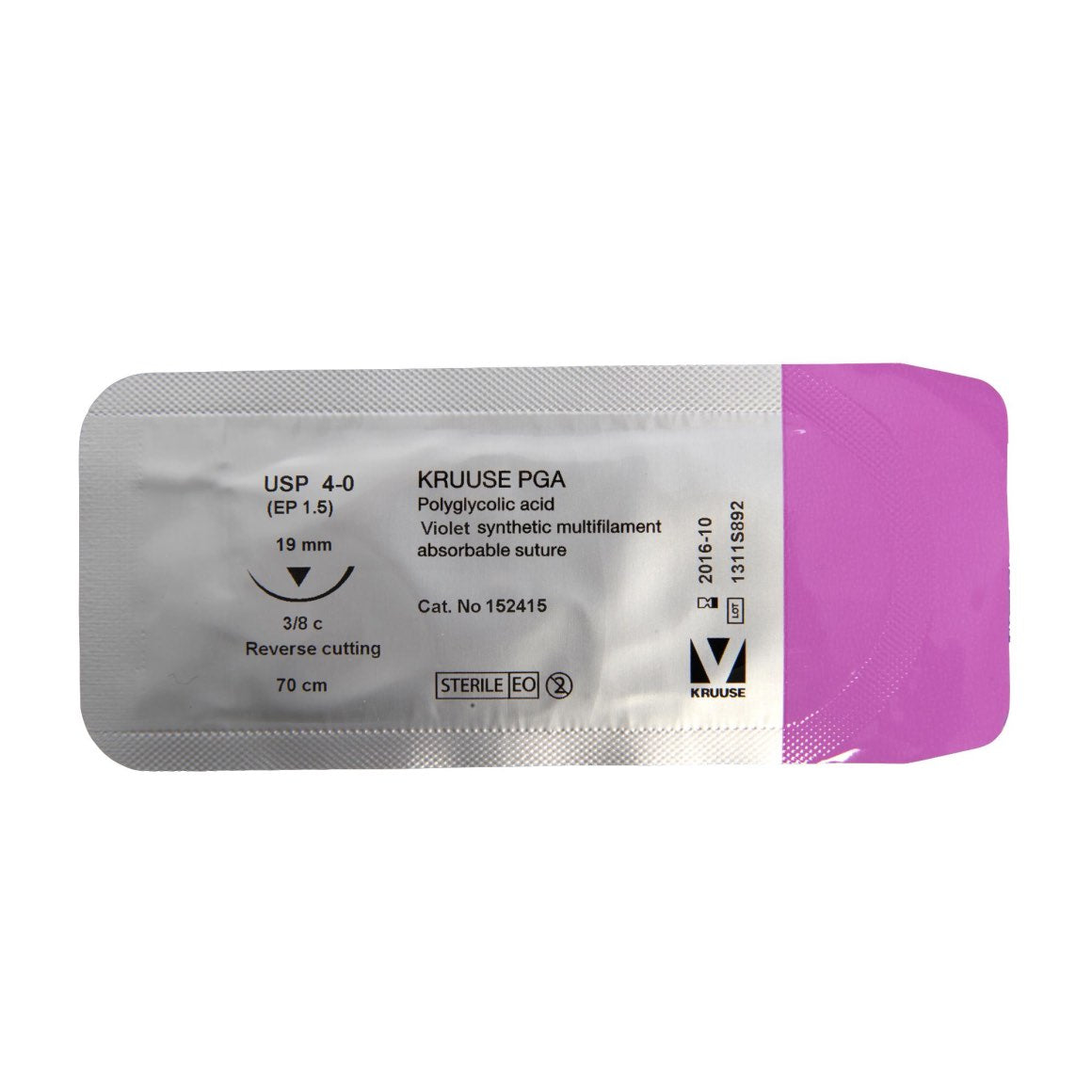PGA suture 4/0 with 3/8 circle needle (70 cm)