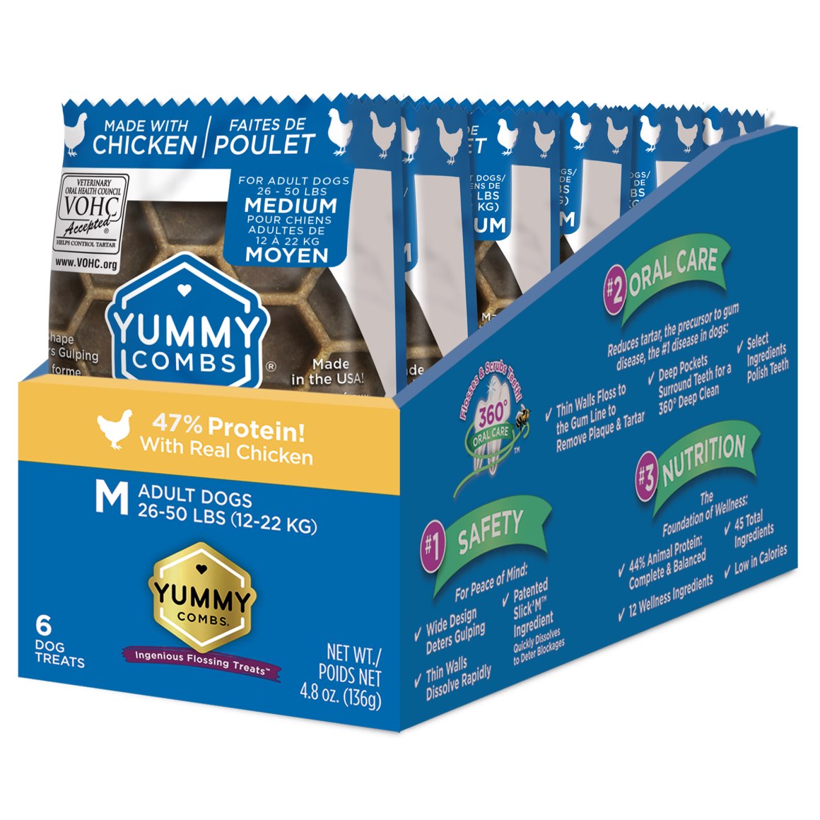 Yummy Combs dental treats for medium dogs (trial sizes)